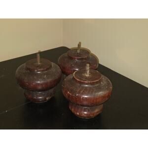 Wooden 3"  Replacement Furniture Couch Chair Pedestal Sofa Legs Set Of 3‎